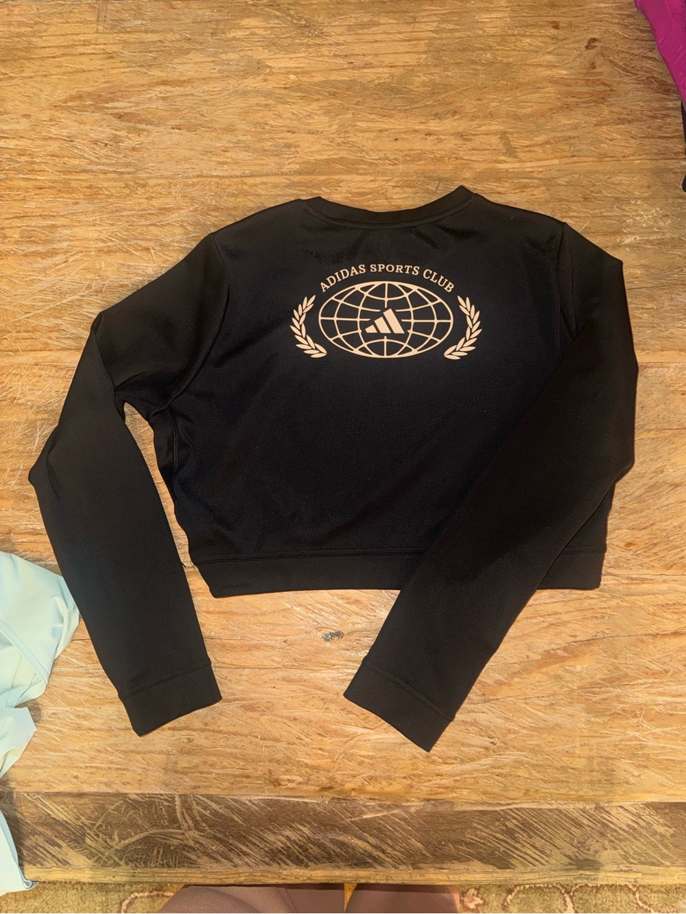 adidas Black Top with Beige Sports Club Graphic